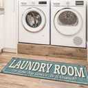 Ottomanson 20" x 59" Laundry Room Rug - Non-Slip Mat for Laundry & Mudroom - Durable, Stain-Resistant, and Easy to Clean - Perfect for High-Traffic Areas - Runner Rug for Entryway Bathroom, Blue