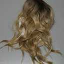 PANEWAY 16Inch Hair Toppers for Women with Thinning Hair - 6.5''x6.5'' Ladies Wiglets Toppers - Ombre Dark Root to Blonde