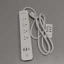 Remote Control Power Strip with 3 USB Surge Protector Power Strip with 3 RF Controlled Outlets, 5ft Extension Cord, 15A/1875W Remote Control Outlet for Household and Workstation Appliances