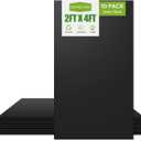 2ft x 4ft Drop Ceiling TilesSmooth Black PVC Ceiling Tiles 24 x 48in. Waterproof, Washable and Fire-Rated - Reusable - High-Grade PVC to Prevent Breakage-Cover 80 Sq. Ft-Package of 10 Tiles