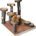 Hamster Climbing Wooden Stand Platform Hamster Cage Playground Natural Wood Bridge ramp Toys for Dwarf Hamsters Syrians Gerbil Mouse Rat