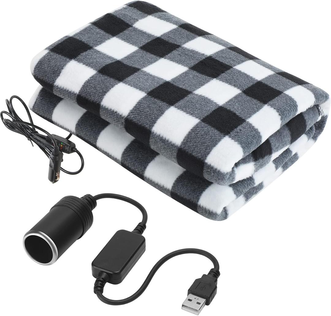 Tuanse 58 x 43 Inches Car Electric Blanket 12 Volt Heated Car Blanket with Temperature Controller and Transparent Storage Bag Cold Weather Tailgating and Emergency Kit(Black,Santa Claus) Tuanse 58 x 43 Inches Car Electric Blanket 12 Volt Heated Car Blanket with Temperature Controller and Transparent Storage Bag Cold Weather Tailgating and Emergency Kit(Black,Santa Claus)