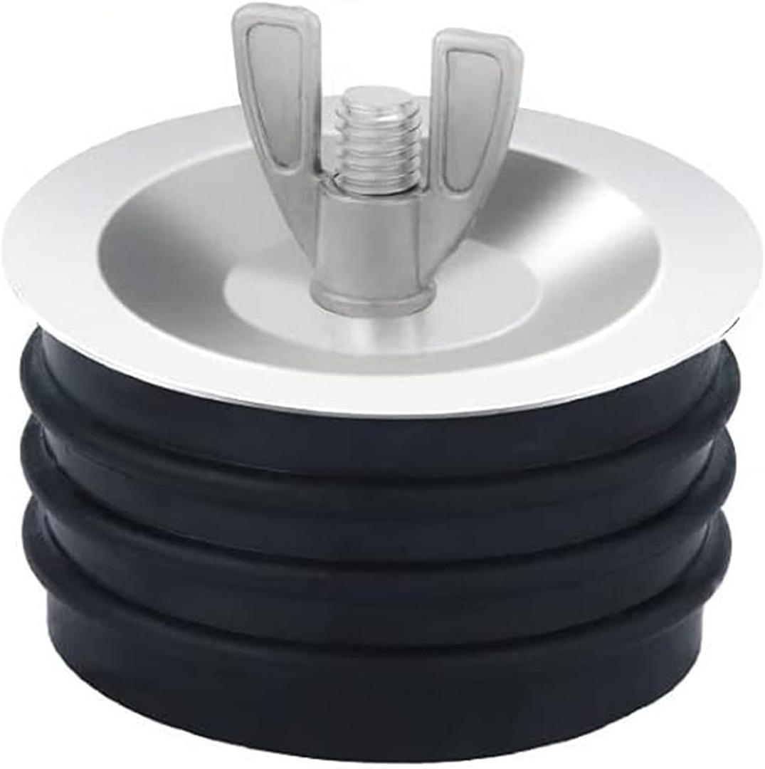 EMVANV 3 inch Sewer Cleanout Cap,Pool Return Plugs Practical Expansion Pipe Plug for Most Pipe Sink Pool(Silver+Black)