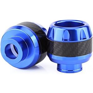Aramox Carbon Fiber Front Fork Frame Sliders, 2pcs Wheel Crash Protectors for Motorcycles and Scooters in Blue
