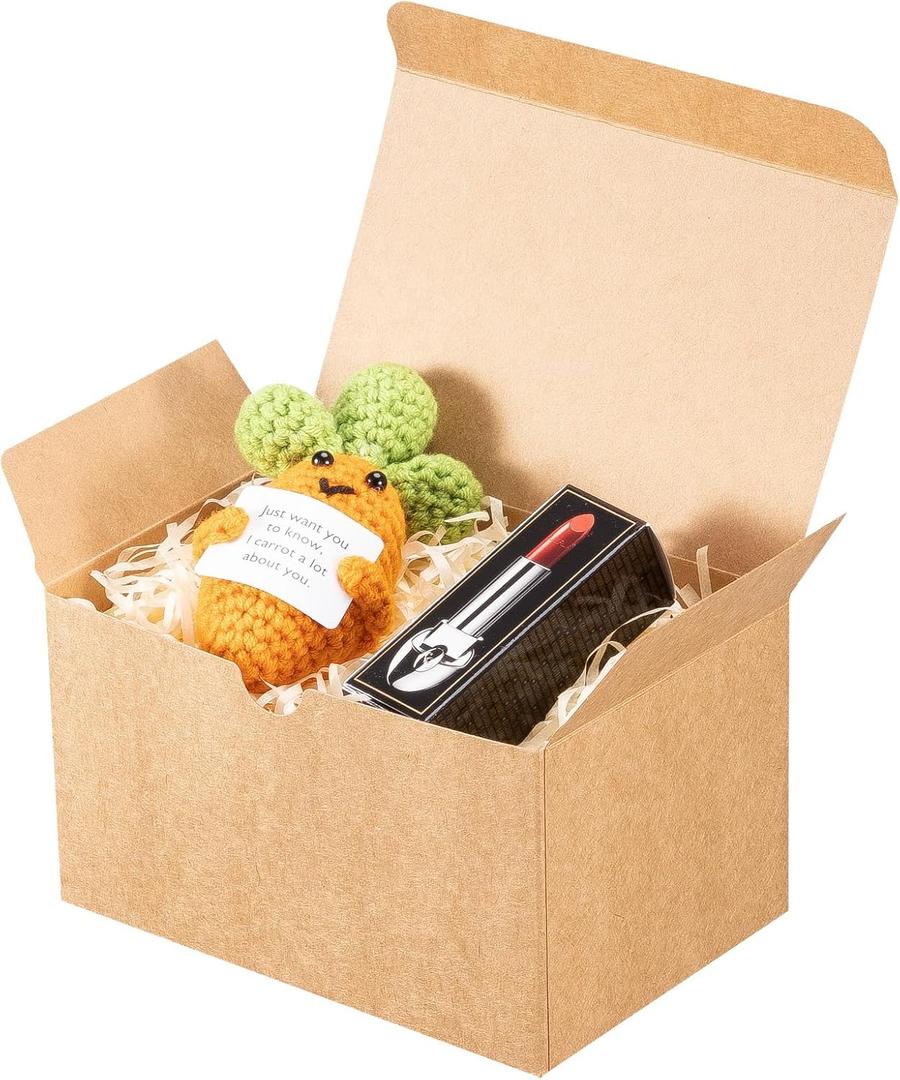 UnicoPak 32 Pack 6x4x3.5 Small Gift Boxes Bulk Kraft Brown Gift Boxes with Lids for Presents for Candle Mug Perfume Craft Ornaments Cookies Treats Favors