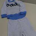 fhutpw Baby Toddler Boy Girl Fall Winter Clothes Embroidery Stripe Pullover Pants Sets Infant Long Sleeve Sweatshirt Outfits (12-18 Months, Tractor Blue)