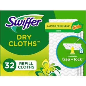Swiffer Sweeper Dry Sweeping Cloth Refills, Gain Original, 32 Count