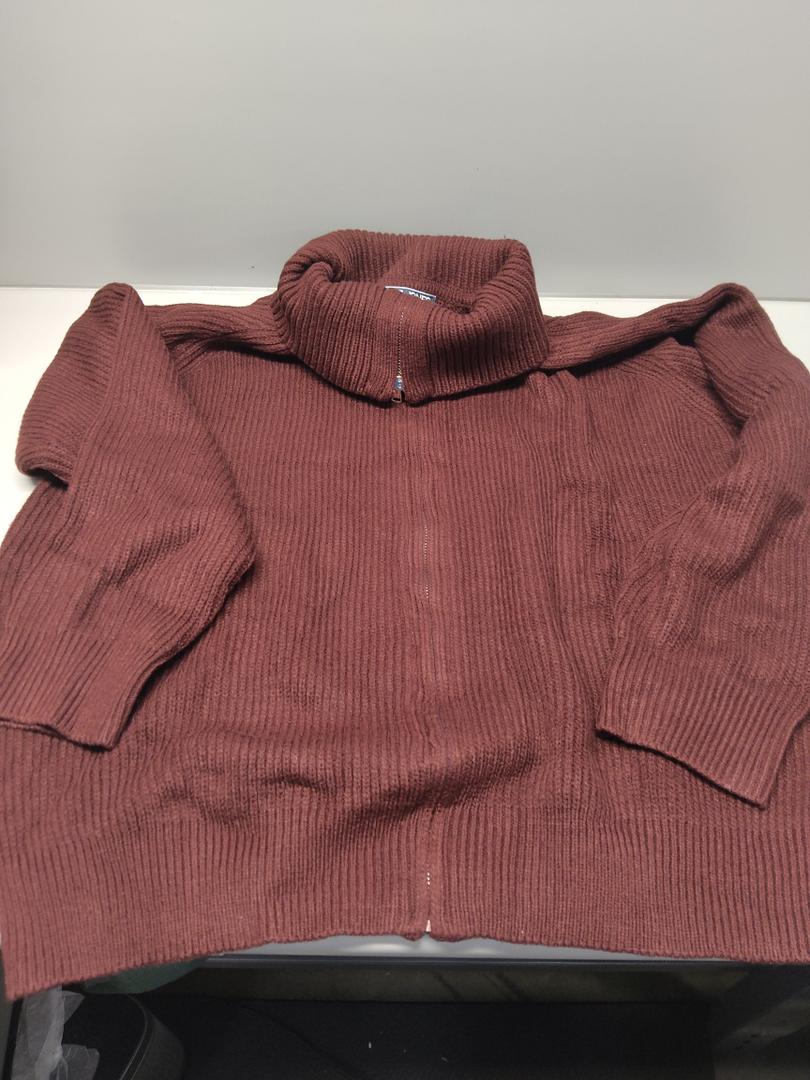 PJ PAUL JONES Men's Full Zip Cardigan Sweaters Unisex Relax Fit Lapel Collar Raglan Sleeve Casual Ribbed Sweater Size XL