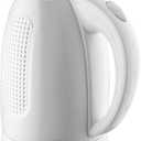 OVENTE 1.7L Double Wall Electric Tea Kettle, 1100W Water Boiler and Heater with CoolTouch Exterior, Stainless Steel Insulated Interior, Auto ShutOff, BoilDry Protection & Locking Lid, White KD64W, White