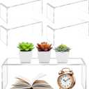 4 Pcs Large Clear Acrylic Risers, 13''x 4.5''x 6'' Thickened Rectangular Cupcake Holder Perfume Organizer Stand, Large Shelf Risers Desktop Display Stand for Cupcake,Collectibles,Organize,Decor