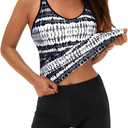 Yonique 2 Piece Tankini Swimsuits for Women with Boy Shorts Athletic Swim Tank Top Bathing Suits, size: 22W