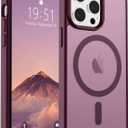 SUPFINE Magnetic for iPhone 13 Pro Case (Compatible with MagSafe) (10 FT Military Grade Drop Protection) Slim Translucent Matte Shockproof with Anti-Fingerprint Phone Case,Wine Red