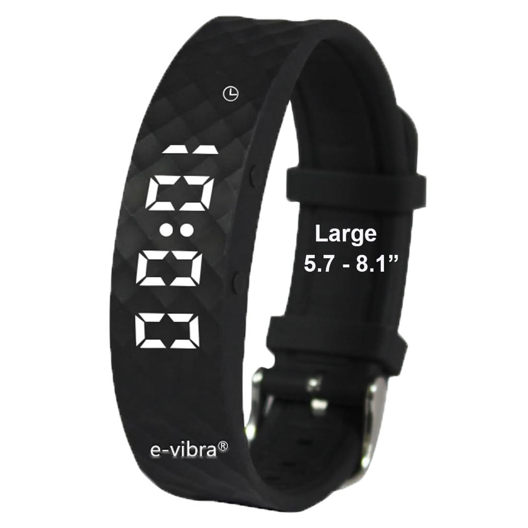 Potty Training Watch - Rechargeable Silent Vibrating Watch - Medical Reminder Watch - with Timer and 15 Daily Alarms (Black - Large)