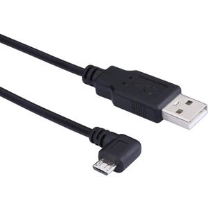 5M USB 2.0 A to Micro B USB Power Cable Charge Cord 90 Degree Left Angle with 5pc Wiring Clips for Garmin Dash Cam 55 Mini 2 Vehicle GPS Navigator Backup Camera CCTV Cameras Camcorder