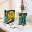 LIFFY Book Vase for Flowers, Ceramic Flower Vase Bookshelf Decor, Unique Book Shape Decration Vase Bookend Gift for Book Lovers(Teal Blue, Wizard of Oz)