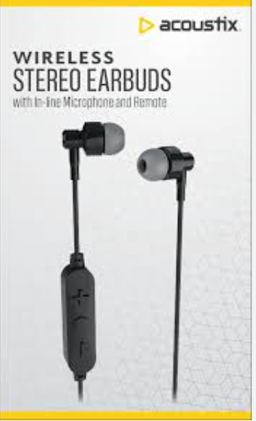 ACOUSTIX Wireless Stereo Earbuds with In-Line Microphone and Remote
