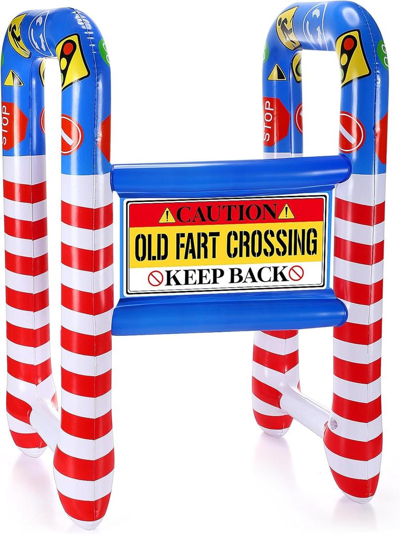 ShinyRelief Over The Hill Birthday Decorations Old Zone Inflatable Walker Gag Gift Funny Party Supply for 40th, 50th, 60th Old People Birthday Party 100th Day of School Funny(Old Fart)