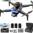 GPS Drones with 4K Camera for Adults Under 249g, P17 Drone with Brushless Motor 5G Transmission, 3 Batteries, Follow Me, Smart Return Home, Foldable FPV Drone for Long Distance (Black)
