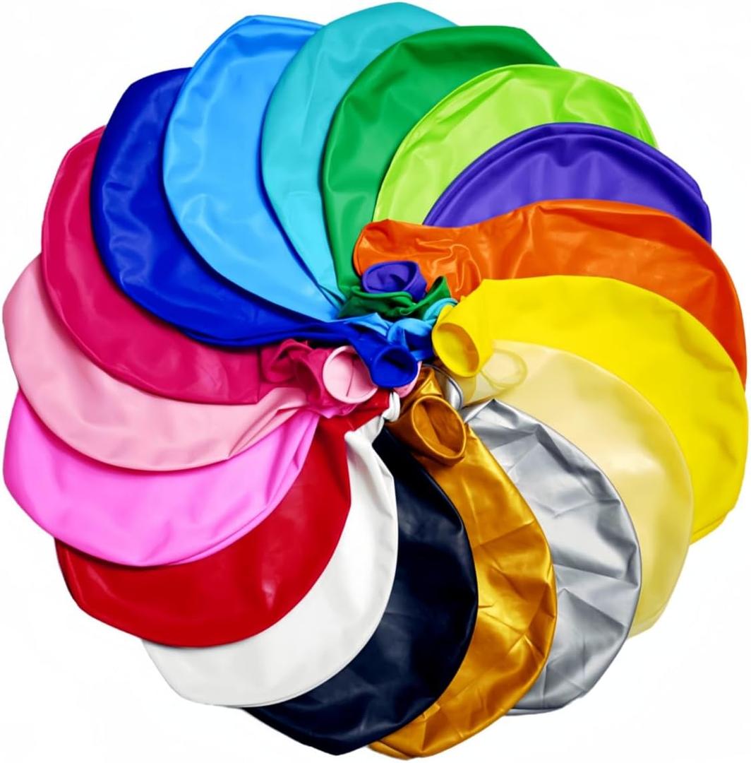 50 Pack Giant Balloons 36 Inch 17 Kinds Colors Latex Colorful Party Big Balloon Bulk for Various Party Events Decorations