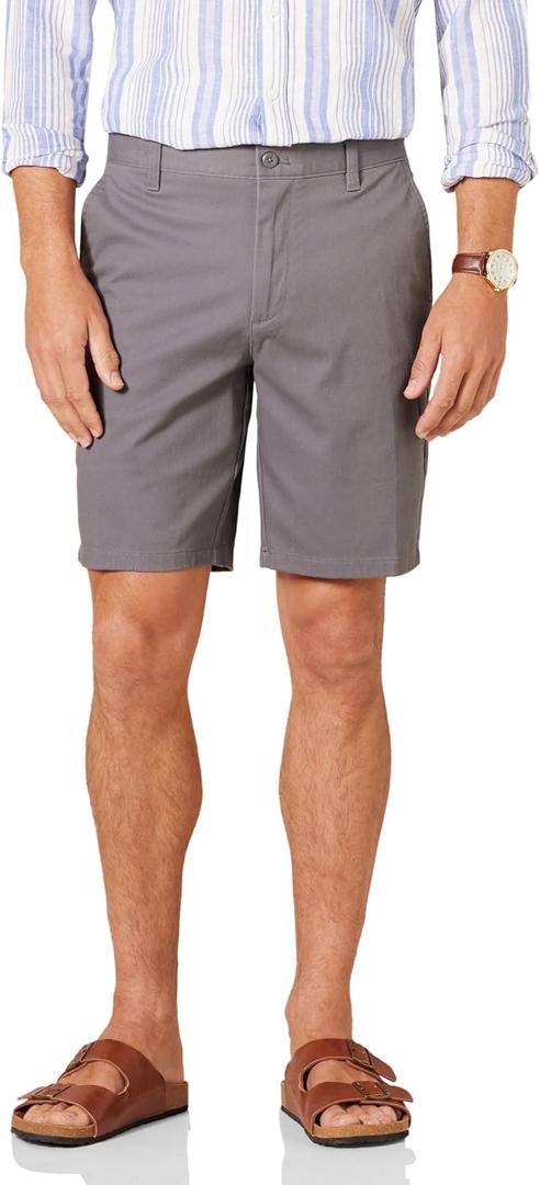 Amazon Essentials Men's Slim-Fit 9" Stretch Chino Short (Gray)