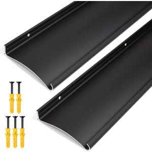 2-Pack 4" Extra-Wide Door Rain Drip Guard, 40" L Heavy Duty Aluminum Thickened Window Door Rain Deflector, Door Drip Cap, 0.8" Height Overhead Drip Edge (Black)