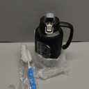 64 oz Glass Water Bottle with Handle and Straw Large 2L Water Bottle with Time Markers and Silicone Sleeve Half Gallon Water Jug BPA Free for Gym Daily Use (Black)