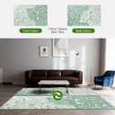 Reversible Waterproof Outdoor Rug Lightweight UV-Resistant Rug for Patio, Camping & Beach (Green Leaves, 5' x 8' (Rectangular))
