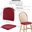ELFJOY 6 Pack Chair Cushions for Dining Chairs with Ties Red 17"x17", 17x17x2 Inch
