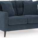 Signature Design by Ashley Bixler Classic Tufted Loveseat with Removable Cushions, Blue