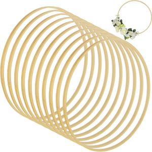 DIRBUY 15PCS 12 Inch Wooden Floral Hoops for Crafts - Large Bamboo Wood Hoops for Crafts