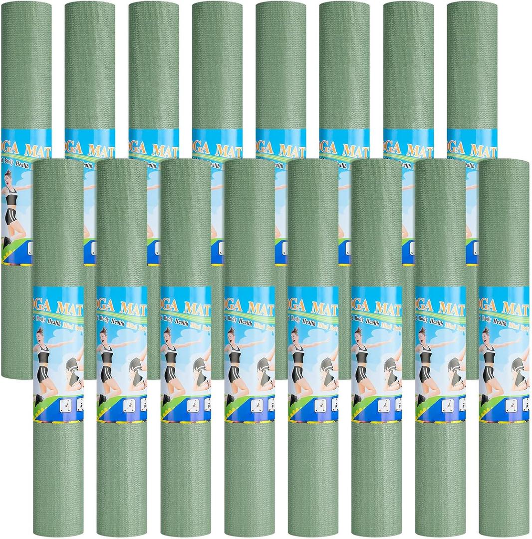 3 mm Thick Yoga Mat Bulk, Non Slip Exercise Workout Fitness Pad for Women Men, Gym Home Yoga Pilates, Easy to Clean, Sturdy PVC