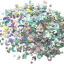 4 x Star Moon Confetti - Iridescent Metallic Glitter Foil for Birthday, Anniversary, Wedding, Graduation, Bachelorette, Baptismal Party DIY (Silver)