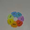 Enlarged Weekly Pill Organizer 7 Day, Daily Pill Box with Never Faded Etched 3D Date Labels, Travel Pill Case with Large Compartment for Medication, Vitamin, Fish Oil, Supplements(Rainbow)