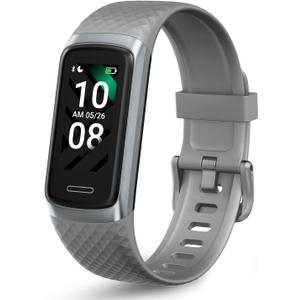 OCTANDRA Active 2 VeryFit Fitness Tracker Heart Rate SpO2 Blood Oxygen Saturation Sleep Monitor 1.05" Screen Activity Step Counter Pedometer IP68 Waterproof Smart Watches for Men Women (ID155) (Grey)