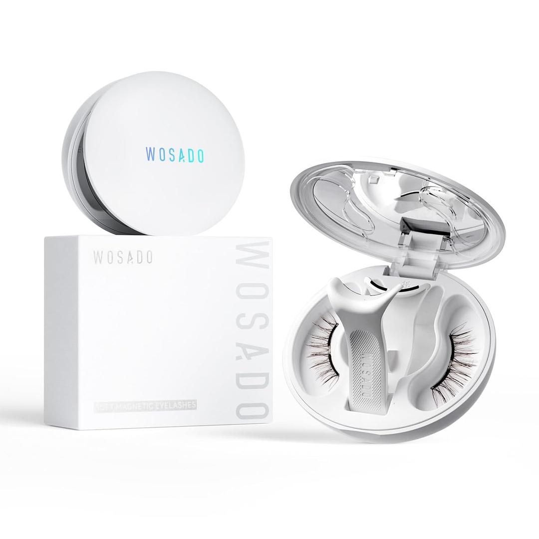 WOSADO Magnetic Eyelashes with Applicator Kit, [V27 Chicago Skyline] Reusable Magnetic Lashes without Eyeliner, Glue-free False Lashes, Waterproof, Lightweight, Suit for Natural Makeup