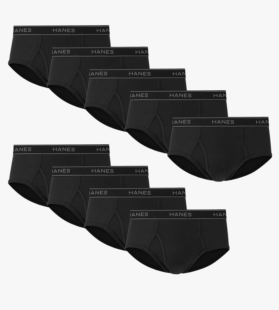 Hanes Men's Underwear Brief Pack, Cotton Briefs, Moisture-wicking Underwear for Men, 9-pack L