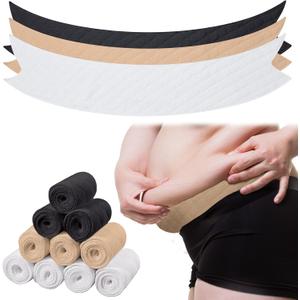 Wesnoy 10 Pcs Tummy Liners for Sweat Rash Cotton Under Belly Sweat Liners Under Belly Absorber Pads Band for Skin Rash(3 Colors,XXL)
