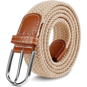 2 x Multicolored Woven Stretch Belt for Men and Women, Braided Elastic Golf Belts Jeans Casual Pants Sport Belt