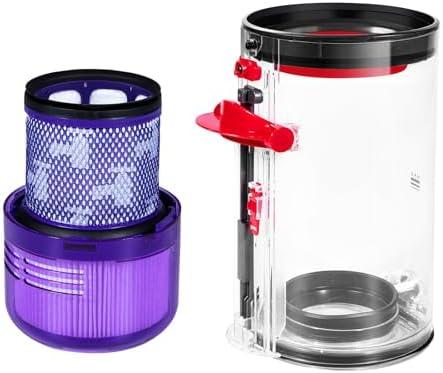 Upgraded Canister Replacement Compatible With Dyson V11 Torque Drive V11 Animal V11 Complete V11 V15 Extra V15S Detect Submarine SV14 SV15 SV22 Vacuum Dust Bucket Filter Attachments Parts, (‎8.26 x 5.31 x 5.31 inches)