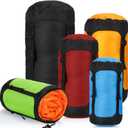 5 Pcs Compression Sacks for Backpacking 5L/10L/15L/20L/35L Camping Sleeping Bag Stuff Sack Water Resistant Sleeping Bag Storage Sack for Space Saving Hiking Gear (Classic Colors)