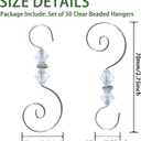 30PCS Christmas Ornament Hooks Hanger, Beaded Hooks for Christmas Decorative Hanging Tree Wall Party Home Accessories (Silver)