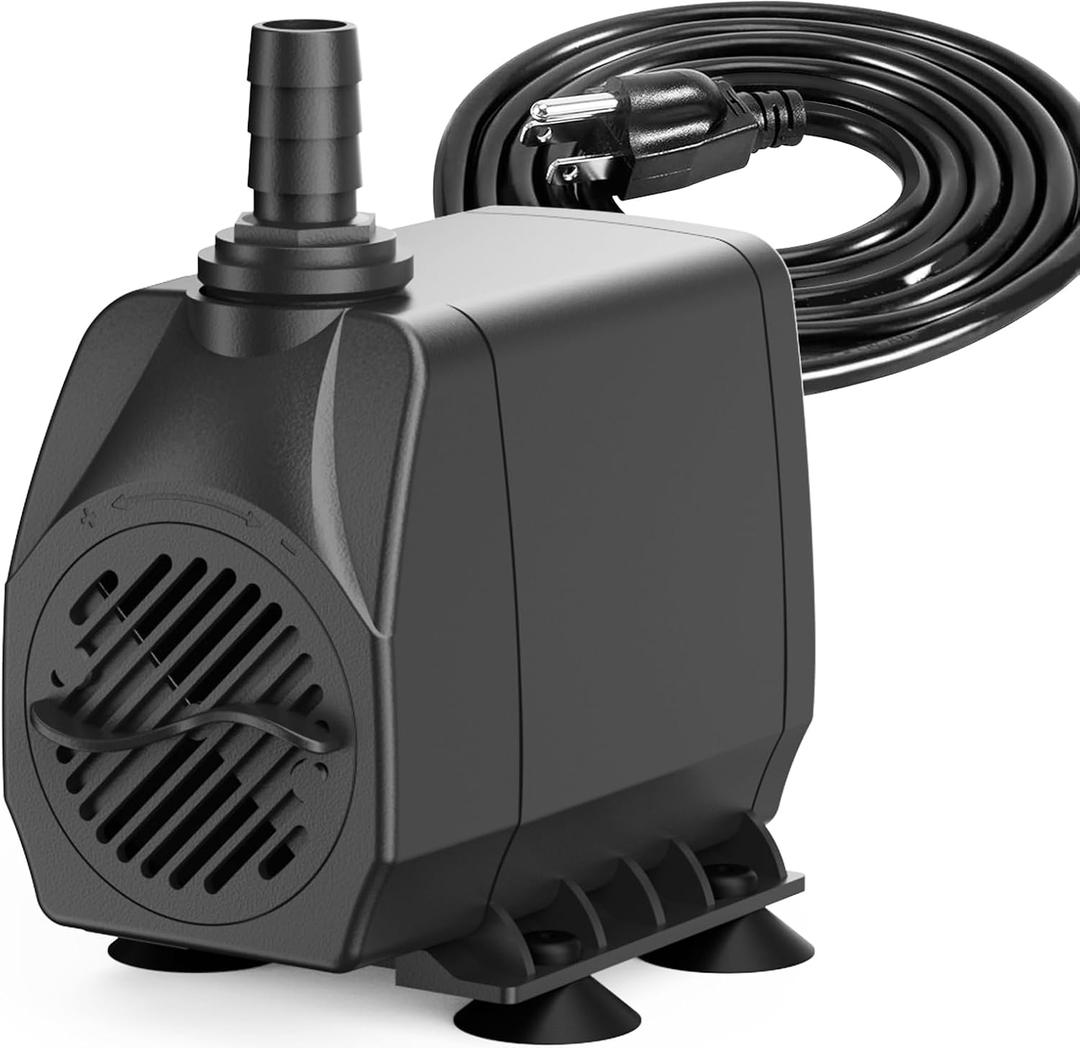Knifel Submersible Pump 660GPH with AUTO-Shut-Off 8.2ft High Lift for Fountains, Hydroponics, Ponds, Aquariums & More
