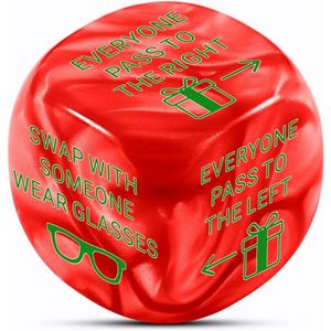 White Elephant Gifts for Adult, Santa Swap Gift Exchange Dice, Gift Exchange Dice Game, Dices Games for Family Party, Stocking Stuffers for Women Men Adults, Christmas Dices Gift Exchange Game