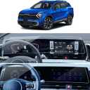 2PCS Car Screen Protector for 2023 2024 2025 Kia Sportage EX/X-Line AWD Accessories Navigation Digital Instrument Cluster Dual Displays Nano Touchscreen Protector Film 12.3''