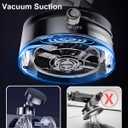 Vacuum Suction Magnetic Phone Holder, 2025 Upgraded Foldable and Retractable Magnetic Mount, A Movable Vacuum Suction Cup Car Phone Stand for Cars/Gyms/Mirrors/Smooth Surface (White)