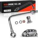 8126 Chrome Single-Feed Fuel Line Kit w/ 3/8" Barb Fitting | Direct Replacement for OEM Part #8126 | Easy Installation