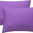 iMaylex Soft 100% Egyptian Cotton Zipper Closure Pillowcases, Cozy and Lightweight Pillow Case, Set of 2, Purple, Queen, 20" x 30"