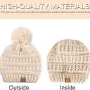 REDESS Baby Kids Winter Warm Hats, Infant Toddler Children Pom Pom Beanie Knit Cap Girls Boys (0-3T, Pink+light Gray+white)