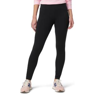 HUE Women's Ultra Soft Cotton Leggings with Wide Waistband, Full and Capri Length (Black)