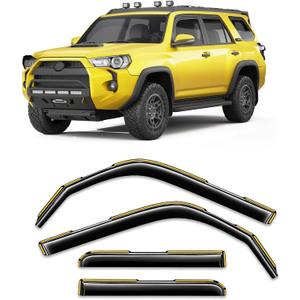 in-Channel Window Rain Guard for Fit for Toyota 4Runner 2010-2024 Rain Guards Side Window Visors Low Profile Vent Visor Window Deflectors Vent Shades Car Accessories